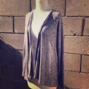 American Eagle Purple Knit Hooded Cardigan